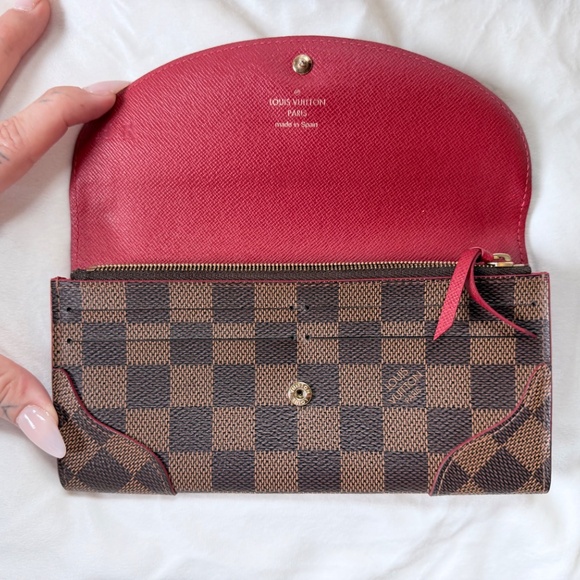 Louis Vuitton Caissa Wallet Damier Ebene Red Interior - Picture 2 of 10